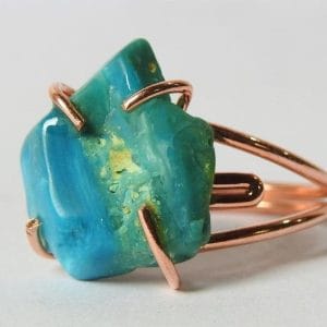 Copper Chrysocolla Ring ♡ : Healing Ring + Copper + Adjustable + Emotional Healing + Spiritual Growth + Peace