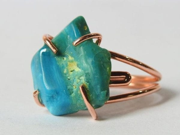 Copper Chrysocolla Ring ♡ : Healing Ring + Copper + Adjustable + Emotional Healing + Spiritual Growth + Peace