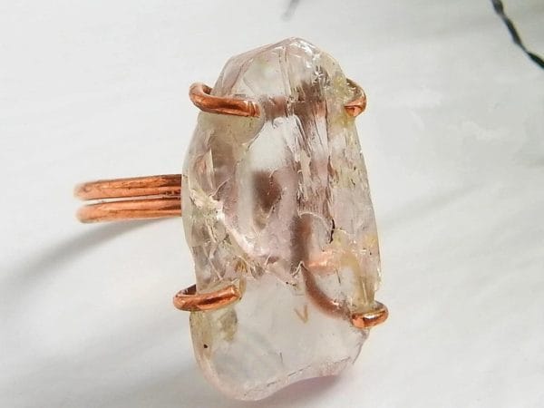 Copper Kunzite Ring ♡ : Healing Ring + Copper + Adjustable + Unconditional Love + Healing + Self-Love - Image 5