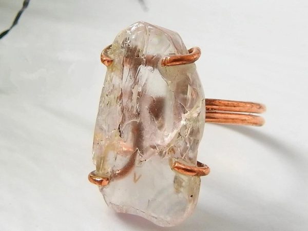 Copper Kunzite Ring ♡ : Healing Ring + Copper + Adjustable + Unconditional Love + Healing + Self-Love - Image 3