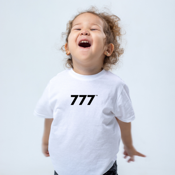 TinyLight™ 777 Tee ♡ Baby Short Sleeve Angel Number 777 T-Shirt for Divine Confirmation + Luck + Blessings