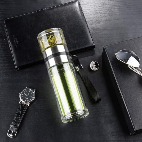 Glass Tea & Fruit Infuser Bottle ♡ Portable Travel Tumbler Mug for Home, Work and Play - Image 3