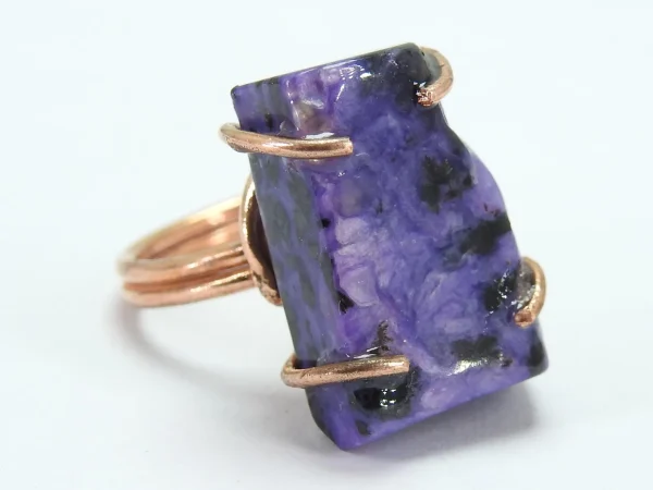 Copper Charoite Ring ♡ : Healing Ring + Copper + Adjustable + Personal Empowerment + Inner Peace + Encourages Self-Love - Image 4