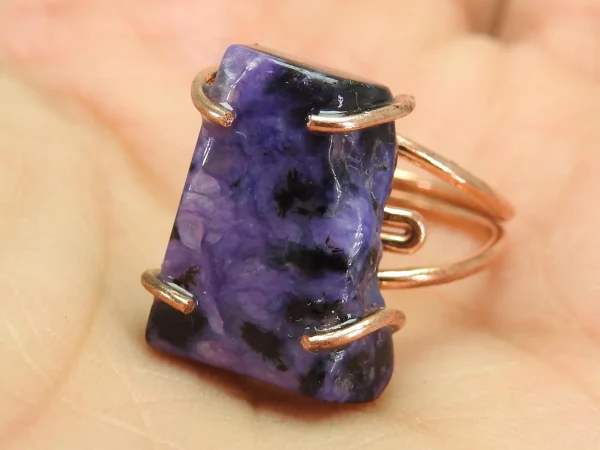 Copper Charoite Ring ♡ : Healing Ring + Copper + Adjustable + Personal Empowerment + Inner Peace + Encourages Self-Love - Image 2