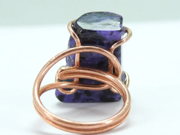 Copper Charoite Ring ♡ : Healing Ring + Copper + Adjustable + Personal Empowerment + Inner Peace + Encourages Self-Love - Image 3