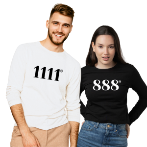 PowerGlow™ Long Sleeve Tee ♡ | Unisex Angel Number Tee – Choose from 111, 222, 333, 555, 777, 888, 1111