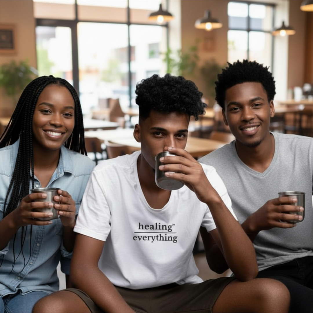 Healing over Everything™ Men's Short Sleeve Tee ♡ | Men's Tee + Minimalist + Short Sleeve Tee + Men's Healing over Everything™ Tee - Image 3