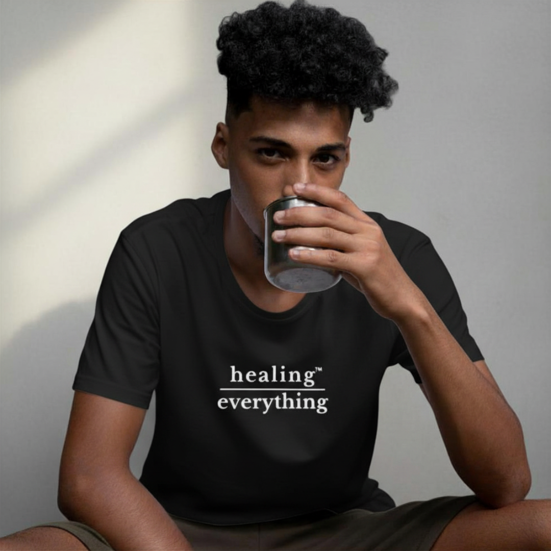 Healing over Everything™ Men's Short Sleeve Tee ♡ | Men's Tee + Minimalist + Short Sleeve Tee + Men's Healing over Everything™ Tee - Image 2