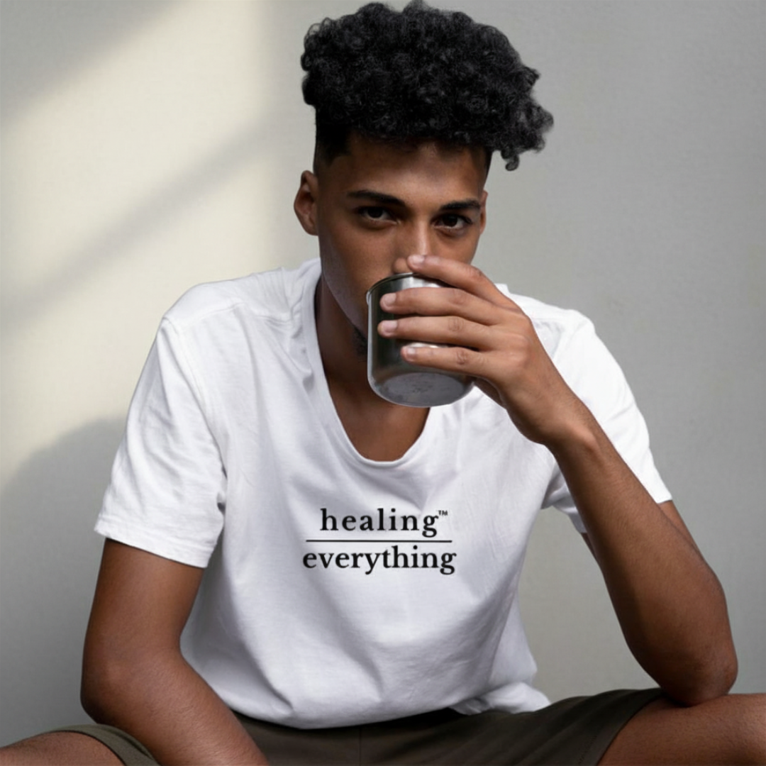 Healing over Everything™ Men's Short Sleeve Tee ♡ | Men's Tee + Minimalist + Short Sleeve Tee + Men's Healing over Everything™ Tee