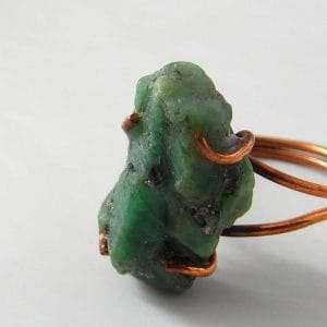Copper Emerald Ring ♡ : Healing Ring + Copper + Adjustable + Abundance + Stress Reliever + Emotional Healing
