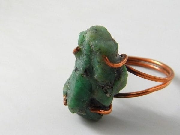 Copper Emerald Ring ♡ : Healing Ring + Copper + Adjustable + Abundance + Stress Reliever + Emotional Healing