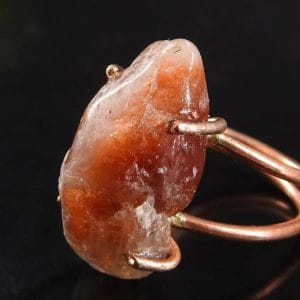 Adjustable Handcrafted Copper African Sunstone Ring ♡ | Healing Ring + Copper + Good Fortune + Joy + Abundance + Positivity