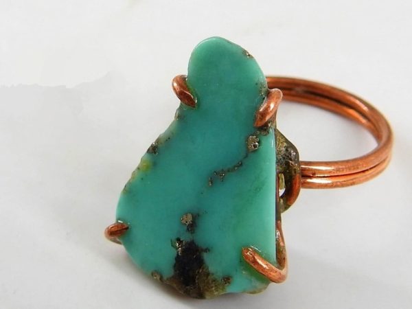 Copper Arizona Turquoise Ring ♡ : Healing Ring + Copper + Adjustable + Protection + Anxiety Reliever + Encourages Emotional Balance - Image 3