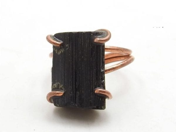 Copper Black Tourmaline Ring ♡ : Healing Ring + Copper + Adjustable + Protection + EMF Protection + Absorbs Negative Energy