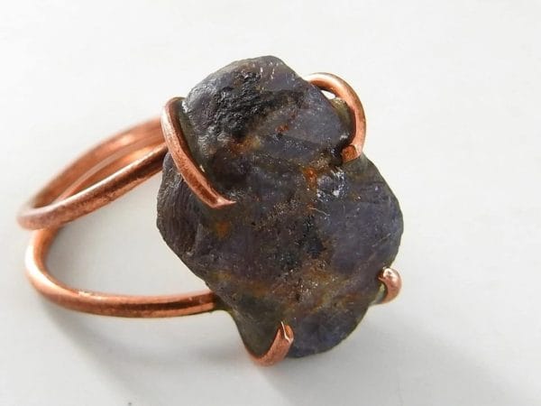Copper Blue Sapphire Ring ♡ : Healing Ring + Copper + Adjustable + Wisdom + Stress Reliever + Promotes Calmness - Image 2