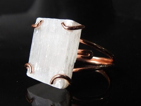 Copper Selenite Ring ♡ : Healing Ring + Copper + Adjustable + Purifying + Spiritual Growth + Repels Negativity - Image 3