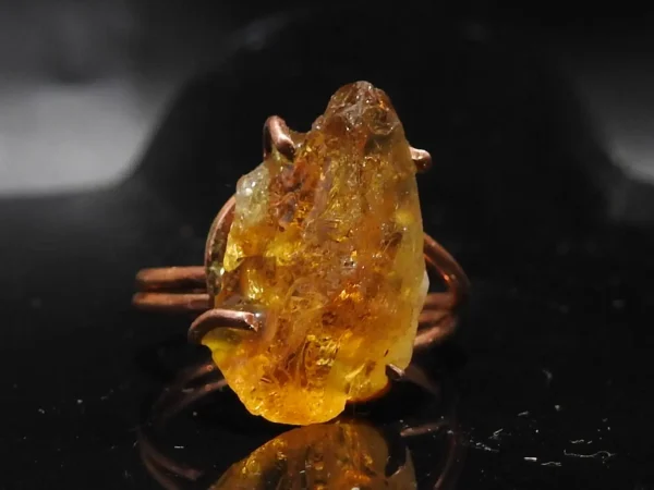 Copper Citrine Ring ♡ : Healing Ring + Copper + Adjustable + Enhances Creativity + Abundance + Boosts Positivity - Image 7