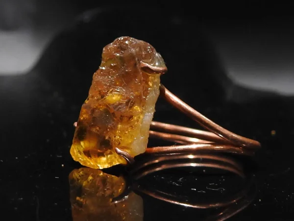 Copper Citrine Ring ♡ : Healing Ring + Copper + Adjustable + Enhances Creativity + Abundance + Boosts Positivity - Image 2
