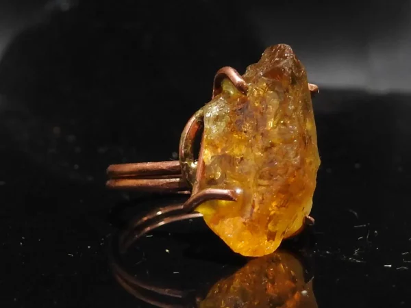 Copper Citrine Ring ♡ : Healing Ring + Copper + Adjustable + Enhances Creativity + Abundance + Boosts Positivity - Image 3