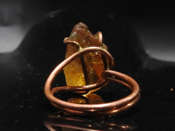Copper Citrine Ring ♡ : Healing Ring + Copper + Adjustable + Enhances Creativity + Abundance + Boosts Positivity - Image 4
