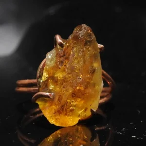 Adjustable Handcrafted Copper Citrine Ring ♡ | Healing Ring + Copper + Creativity + Abundance + Happiness + Positivity