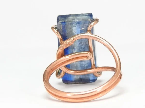 Copper Blue Kyanite Ring ♡ : Healing Ring + Copper + Adjustable + Calming + Stress Reliever + Emotional Healing - Image 6