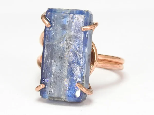 Copper Blue Kyanite Ring ♡ : Healing Ring + Copper + Adjustable + Calming + Stress Reliever + Emotional Healing - Image 5