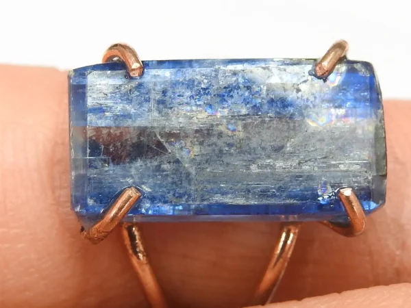 Copper Blue Kyanite Ring ♡ : Healing Ring + Copper + Adjustable + Calming + Stress Reliever + Emotional Healing - Image 4