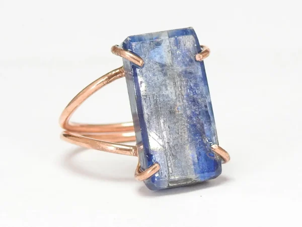 Copper Blue Kyanite Ring ♡ : Healing Ring + Copper + Adjustable + Calming + Stress Reliever + Emotional Healing - Image 3