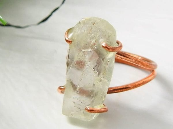 Copper Kunzite Ring ♡ : Healing Ring + Copper + Adjustable + Unconditional Love + Healing + Self-Love - Image 3