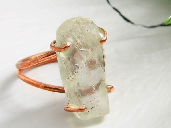Copper Kunzite Ring ♡ : Healing Ring + Copper + Adjustable + Unconditional Love + Healing + Self-Love - Image 2