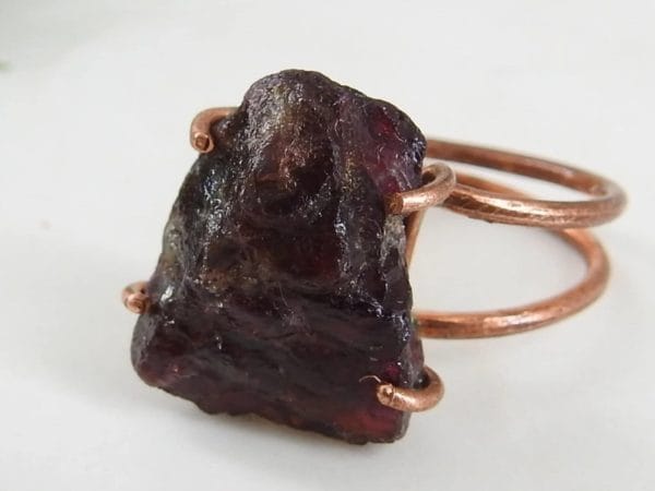 Copper Rhodolite Garnet Ring ♡ : Healing Ring + Copper + Adjustable + Balance + Passion + Inspires Self-Confidence