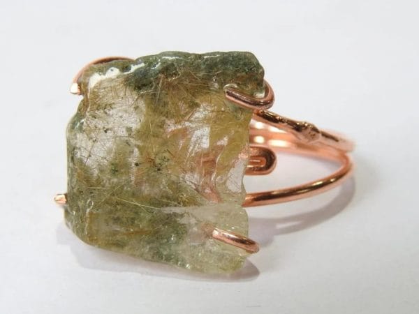 Copper Rutilated Quartz Ring ♡ : Healing Ring + Copper + Adjustable + Growth + Clarity + Accelerates Manifestation