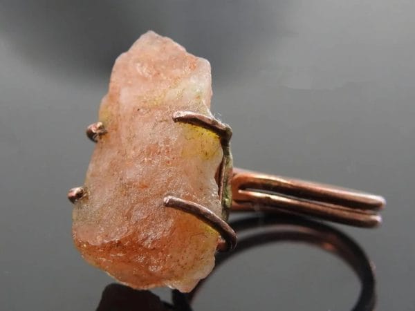 Copper Sunstone Ring ♡ : Healing Ring + Copper + Adjustable + Joy + Vitality + Boosts Confidence - Image 3