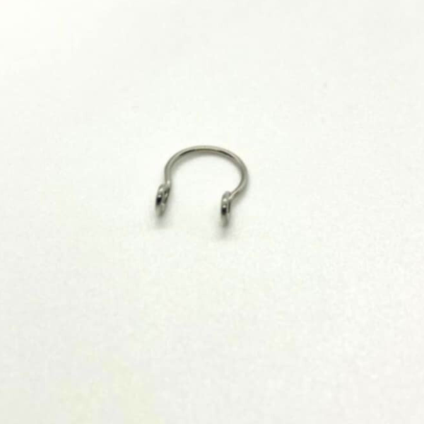 Silver Double-Ended Cuff – Piercing-Free Nose Ring  ♡ : Faux Nose Ring + Adjustable + Stainless Steel + Nickel-Free + Boho Vibes - Image 3