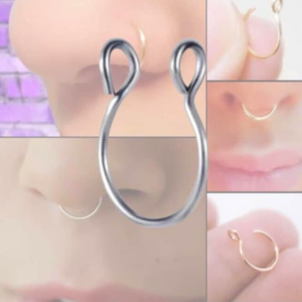 Silver Double-Ended Cuff – Piercing-Free Nose Ring  ♡ : Faux Nose Ring + Adjustable + Stainless Steel + Nickel-Free + Boho Vibes - Image 5