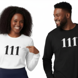 111 PowerGlow™ Long Sleeve Tee ♡ | Unisex Angel Number Tee + Long Sleeve + Minimalist + Angel Number 111 + 111 + High Vibrational