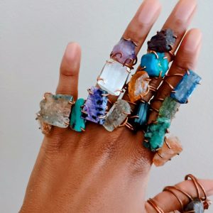 Pick Your Adjustable Handcrafted 99.9% Pure Copper Crystal Ring ♡ | Healing Ring + Copper + Intentional Jewelry +  Manifestation