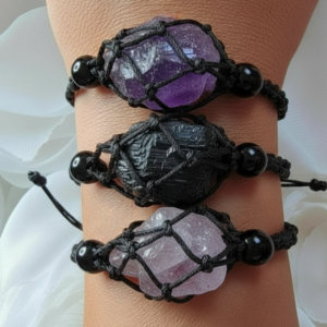 Mystery Crystal Macrame Bracelet ♡ | Surprise Healing Crystal Jewelry + Lucky Dip + Spiritual Gift + Intention Jewelry + Raw + Manifestation Bracelet