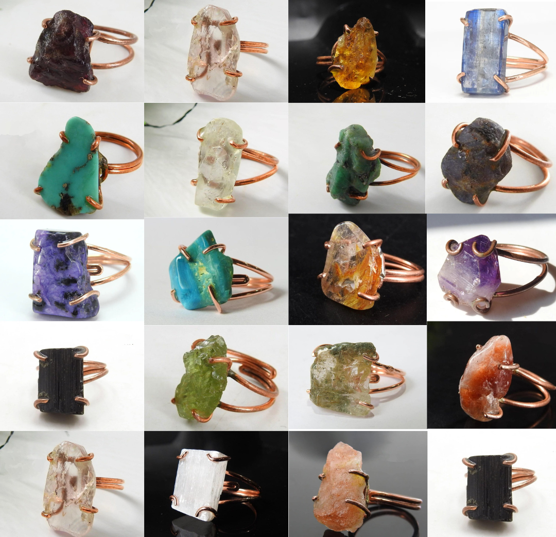 Pick Your Adjustable Handcrafted 99.9% Pure Copper Crystal Ring ♡ | Healing Ring + Copper + Intentional Jewelry + Manifestation - Image 20