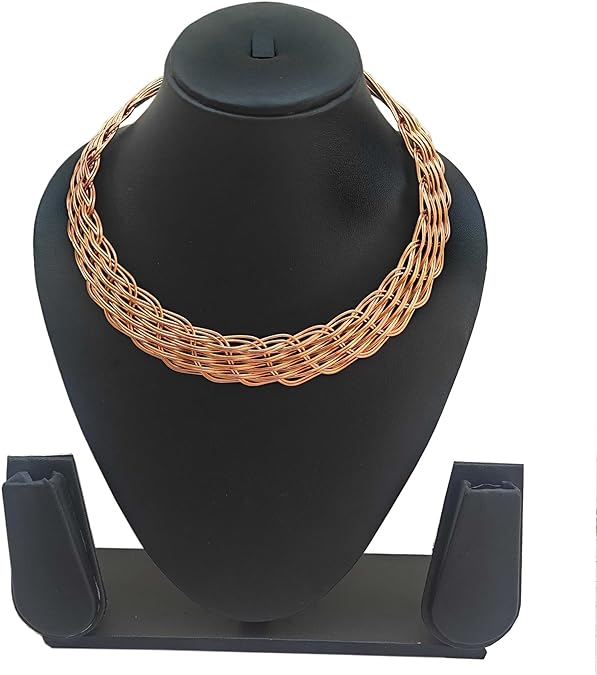 Genuine 99.9% Pure Copper Choker Necklace ♡ : Premium Copper + Adjustable + Choker + Anti-inflammatory + Detoxification + Sustainable Material