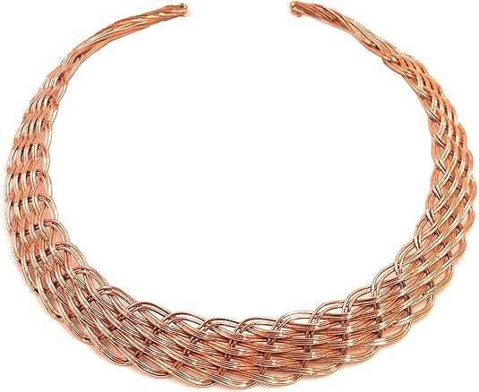 Genuine 99.9% Pure Copper Choker Necklace ♡ : Premium Copper + Adjustable + Choker + Anti-inflammatory + Detoxification + Sustainable Material - Image 2