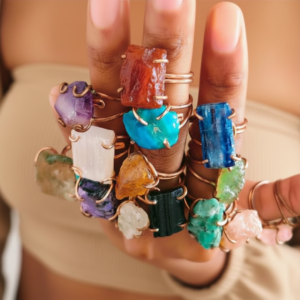 Pick Your Adjustable Handcrafted 99.9% Pure Copper Crystal Ring ♡ | Healing Ring + Copper + Intentional Jewelry +  Manifestation