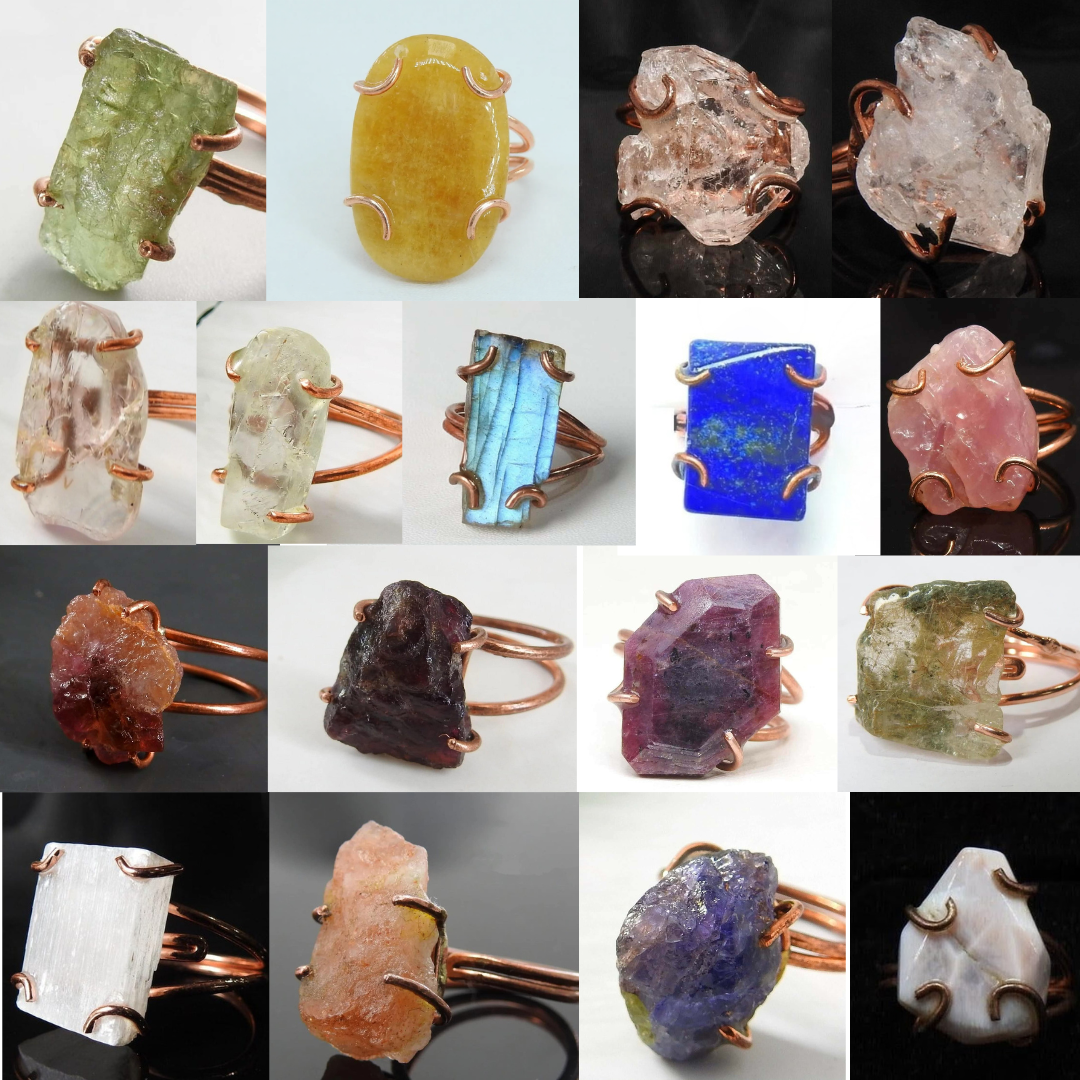 Pick Your Adjustable Handcrafted 99.9% Pure Copper Crystal Ring ♡ | Healing Ring + Copper + Intentional Jewelry + Manifestation - Image 3