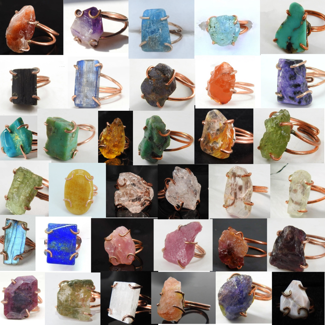 Pick Your Adjustable Handcrafted 99.9% Pure Copper Crystal Ring ♡ | Healing Ring + Copper + Intentional Jewelry + Manifestation - Image 4