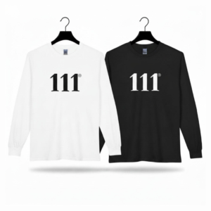 111 PowerGlow™ Long Sleeve Tee ♡ | Unisex Angel Number Tee + Long Sleeve + Minimalist + Angel Number 111 + 111 + High Vibrational