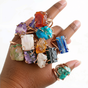 Pick Your Adjustable Handcrafted 99.9% Pure Copper Crystal Ring ♡ | Healing Ring + Copper + Intentional Jewelry +  Manifestation