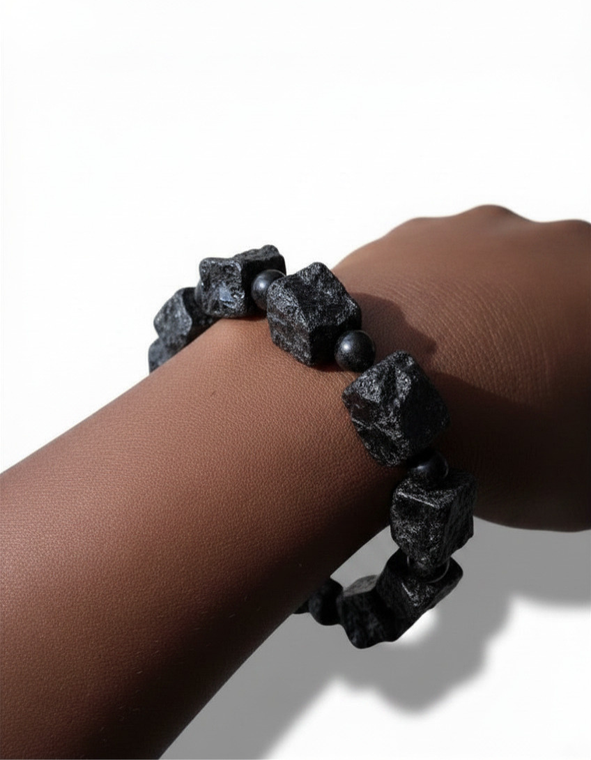 EMF Protection Raw Black Tourmaline Bracelet ♡ | EMF Protection + EMF Shield + Protection + Black Tourmaline + Raw + EMF Protection Bracelet - Image 3