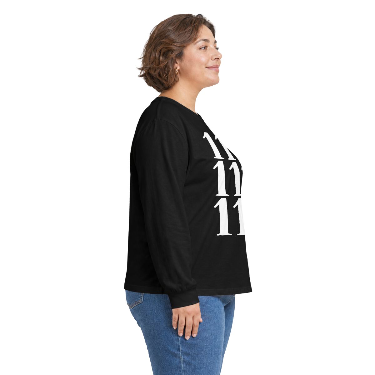 Triple 111 PowerGlow™ Long Sleeve Tee ♡ | Unisex Angel Number Tee + Long Sleeve + Minimalist + Angel Number 111 + 111 + High Vibrational - Image 2