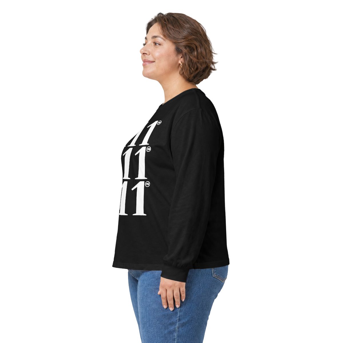 Triple 111 PowerGlow™ Long Sleeve Tee ♡ | Unisex Angel Number Tee + Long Sleeve + Minimalist + Angel Number 111 + 111 + High Vibrational - Image 3